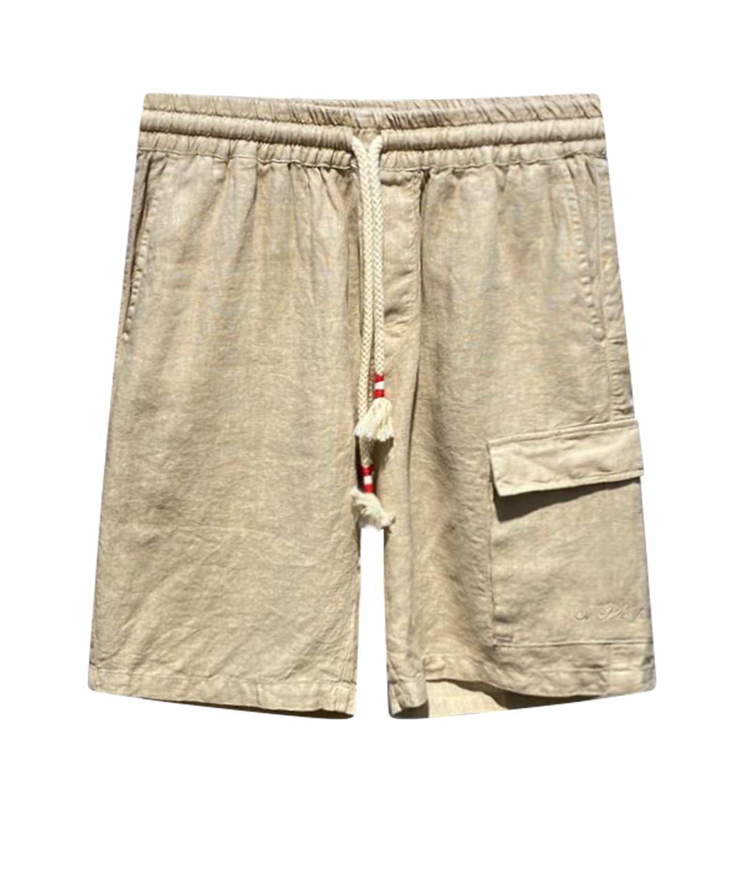 MC2 SAINT BARTH Бежевые льняные шорты, фото 1