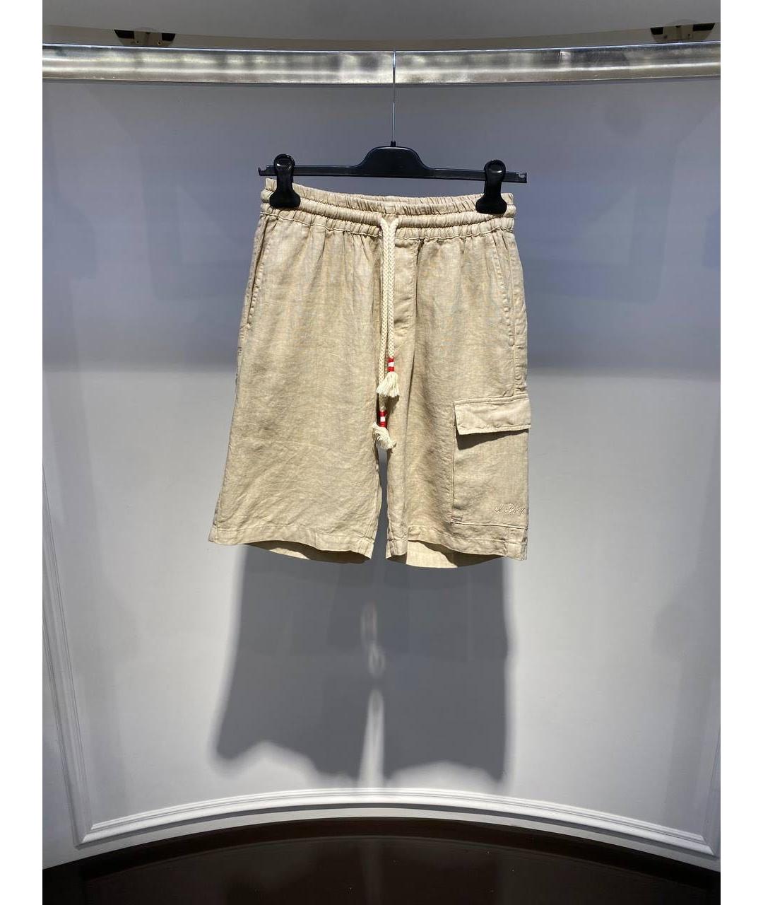 MC2 SAINT BARTH Бежевые льняные шорты, фото 3