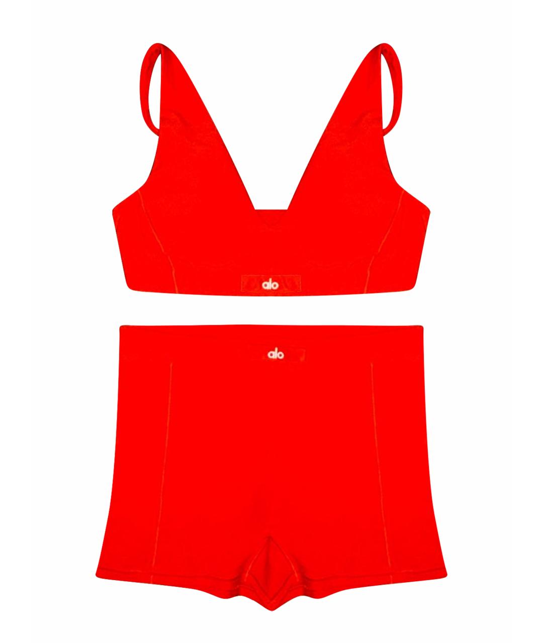 ALO YOGA Красный полиэстеровый спортивные костюмы, фото 1