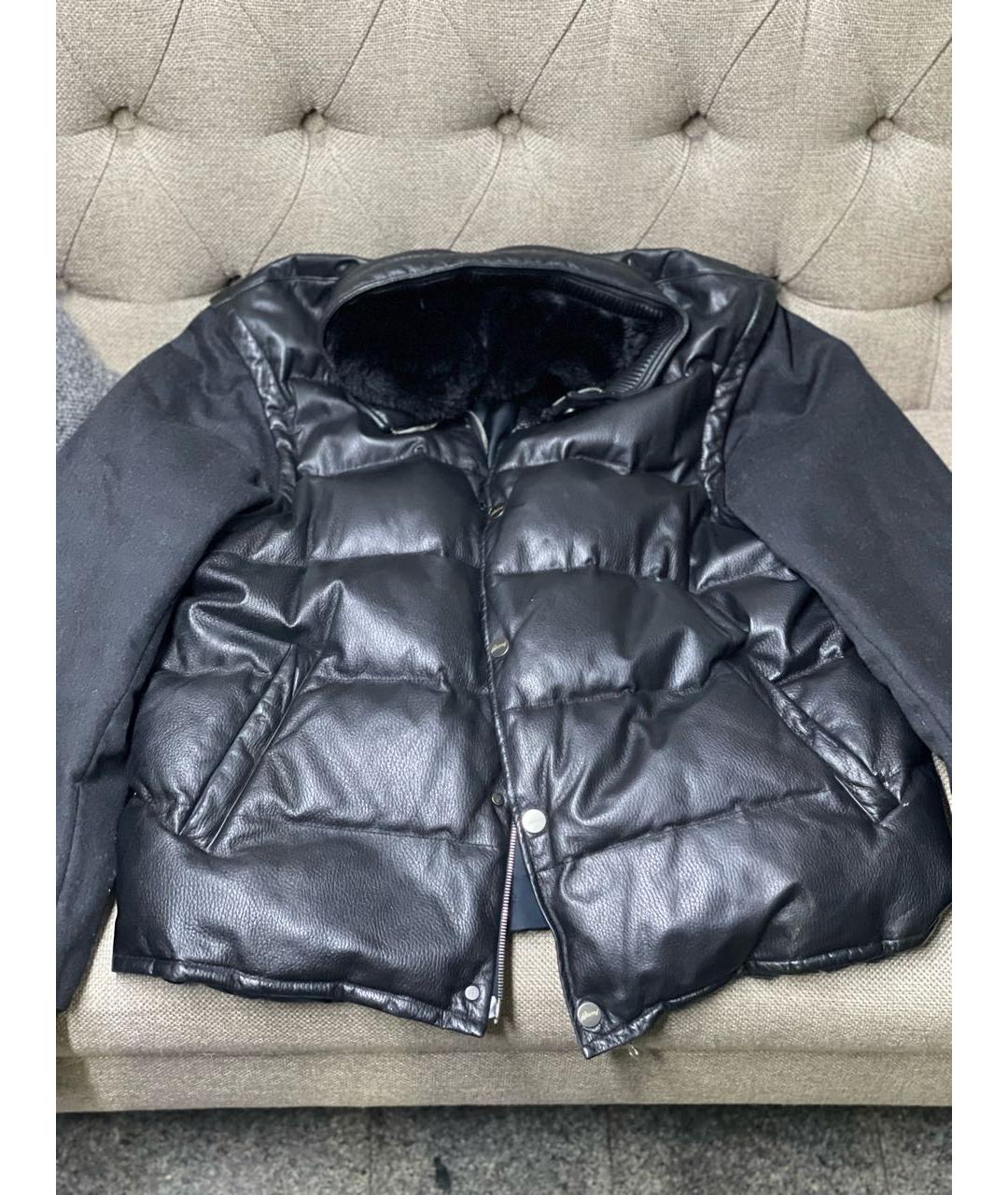 BRIONI Черная кожаная куртка, фото 5