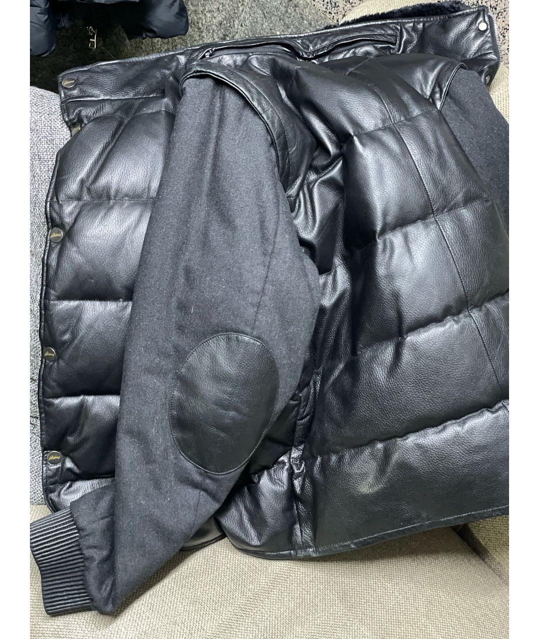 BRIONI Черная кожаная куртка, фото 2