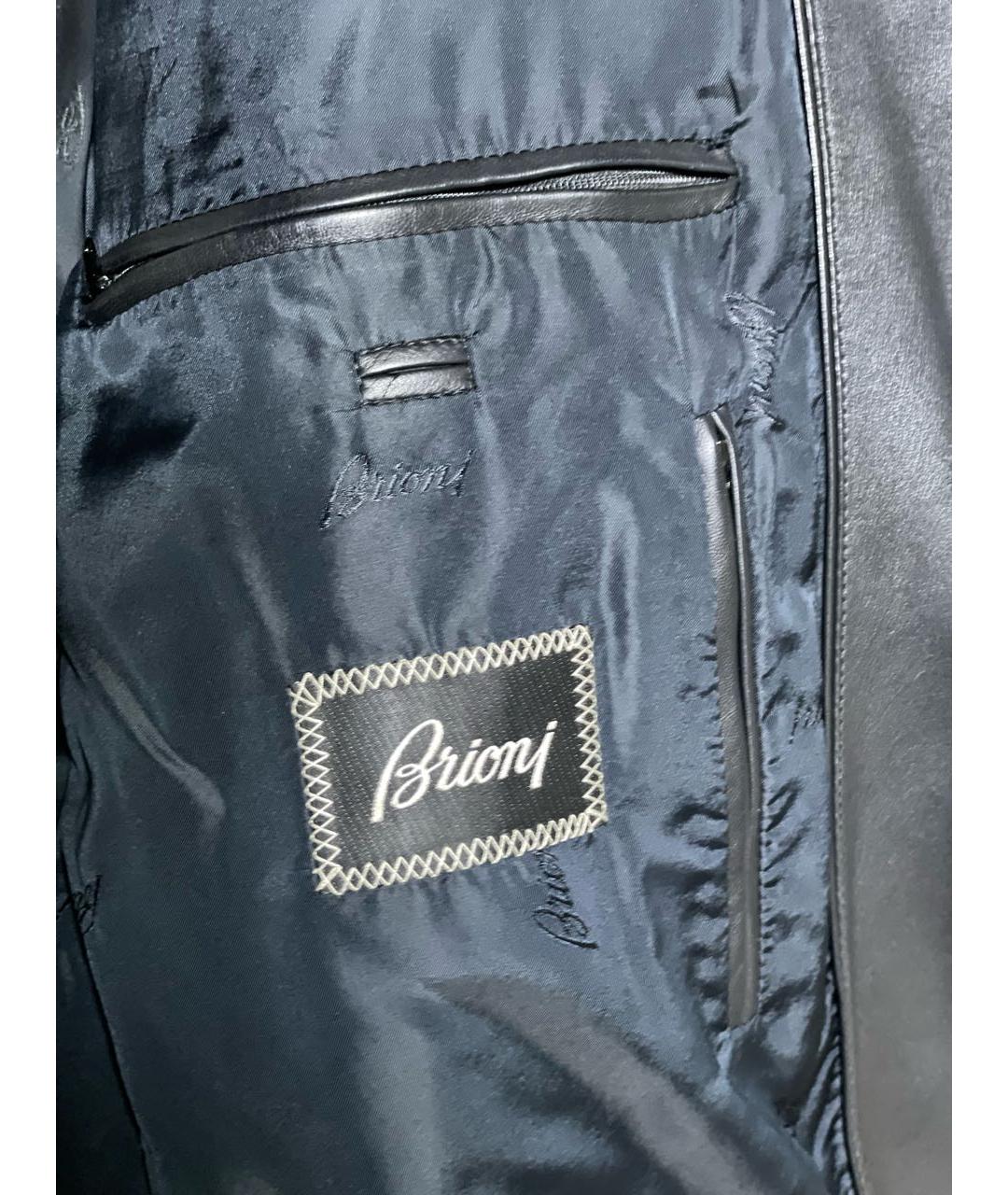 BRIONI Черная кожаная куртка, фото 3