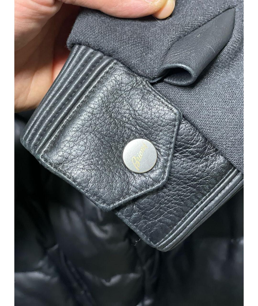 BRIONI Черная кожаная куртка, фото 4