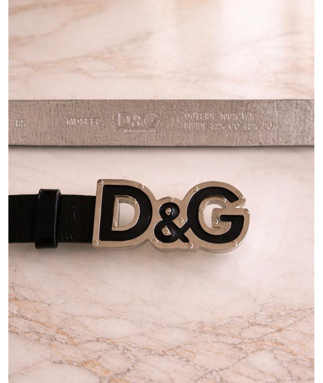 DOLCE&GABBANA Черный ремень из искусственной кожи, фото 3