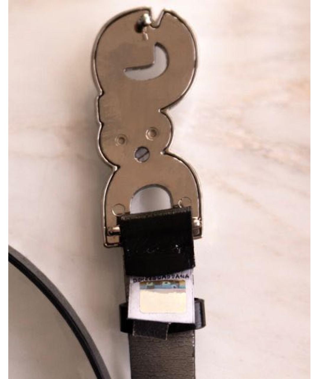 DOLCE&GABBANA Черный ремень из искусственной кожи, фото 4