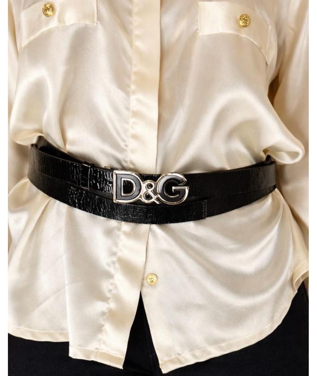 DOLCE&GABBANA Черный ремень из искусственной кожи, фото 6