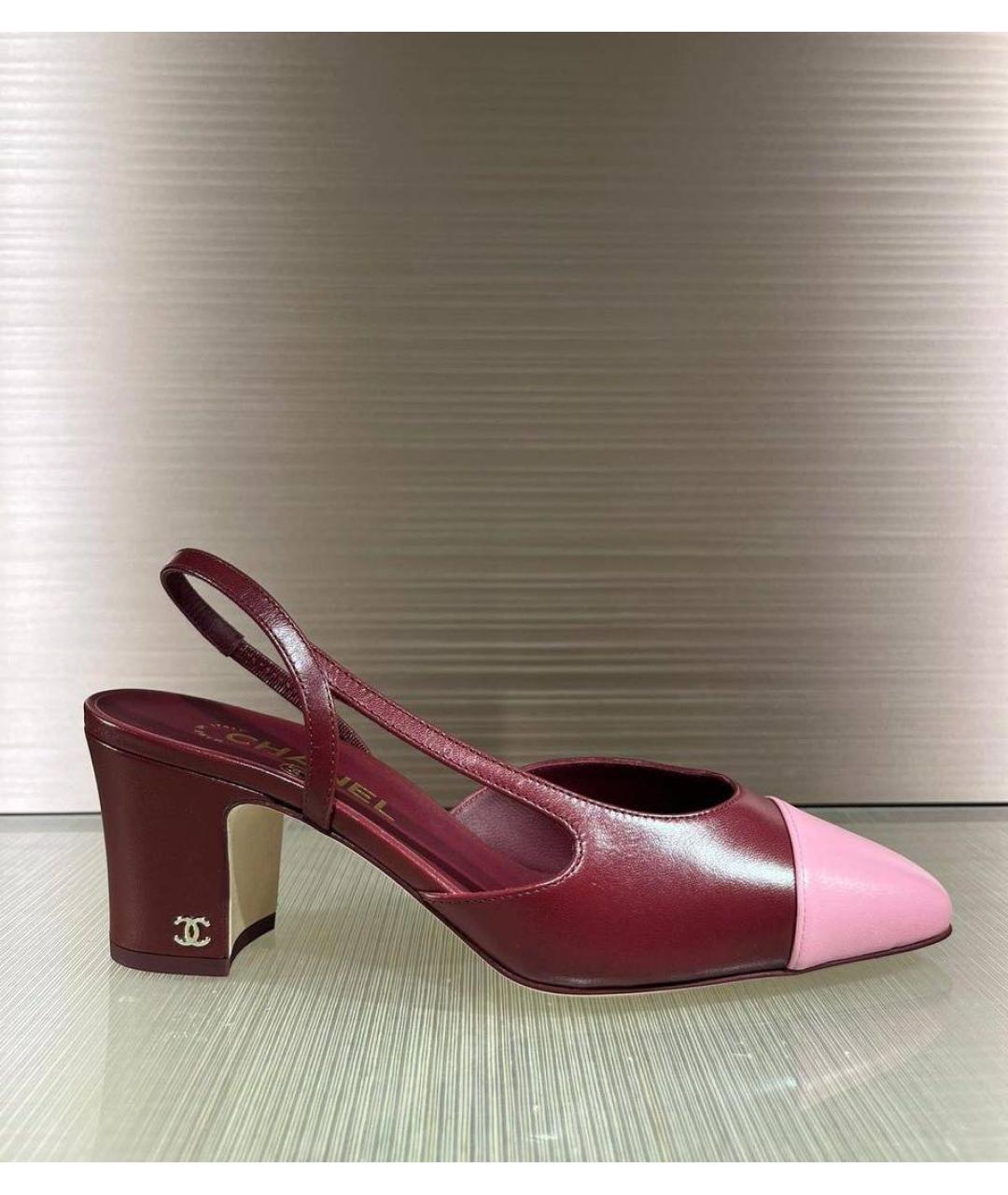 CHANEL Бордовые кожаные туфли, фото 2