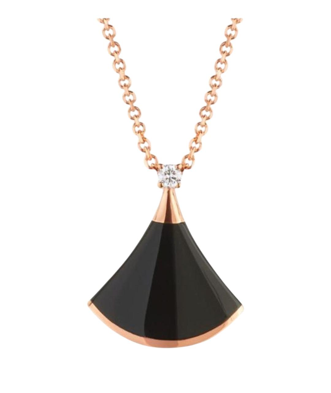 BVLGARI Черное колье из розового золота, фото 1