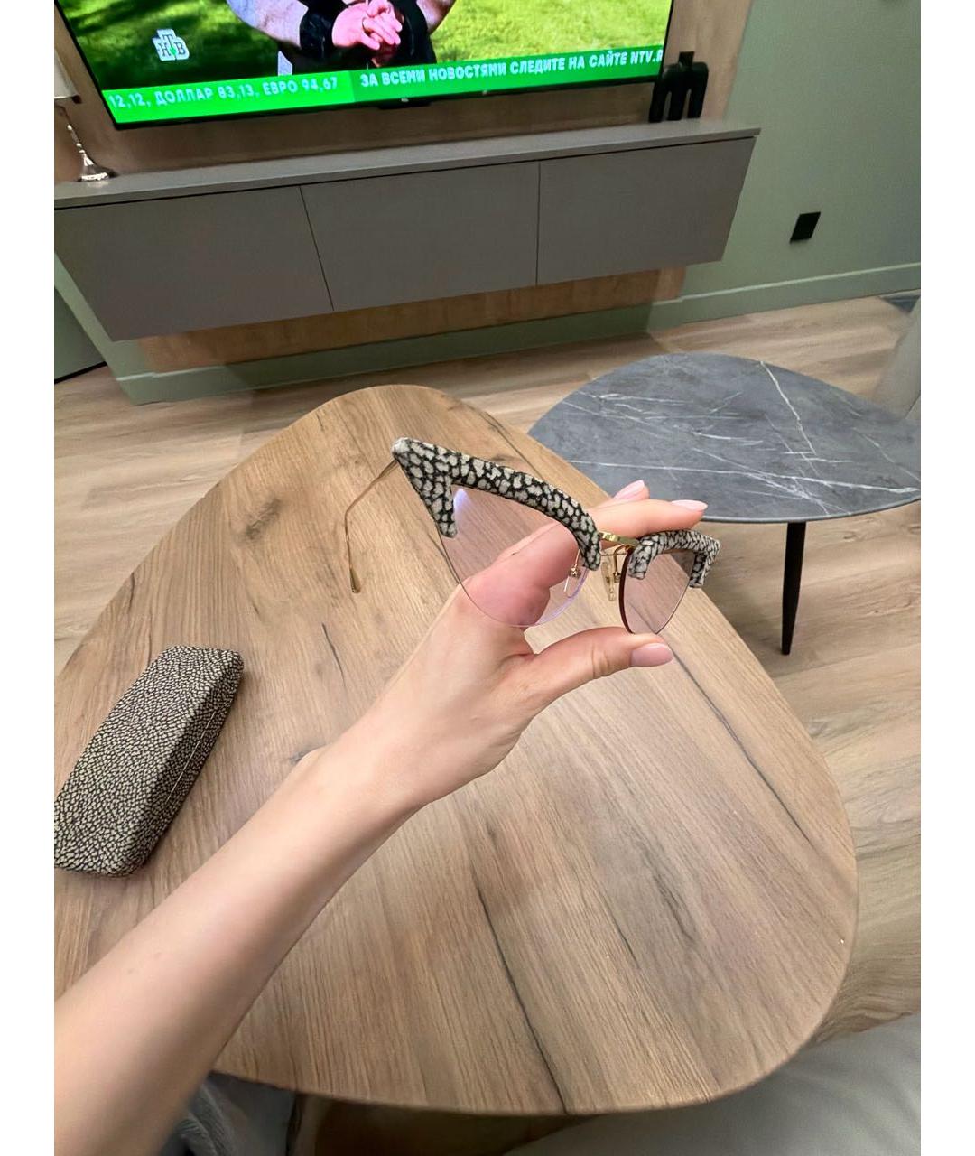 BORBONESE Антрацитовые металлические солнцезащитные очки, фото 3