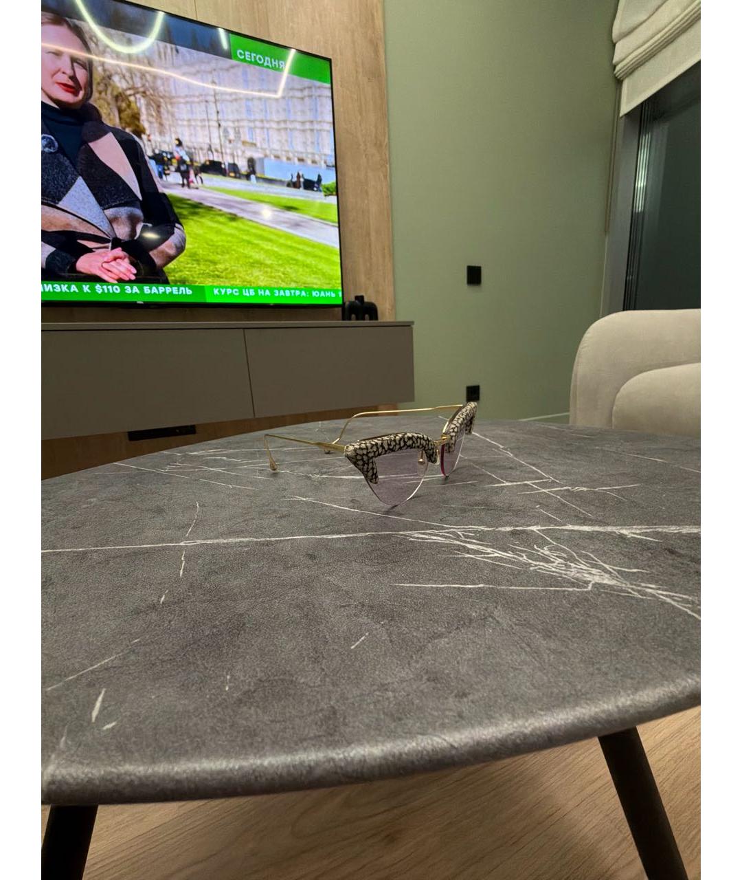 BORBONESE Антрацитовые металлические солнцезащитные очки, фото 2