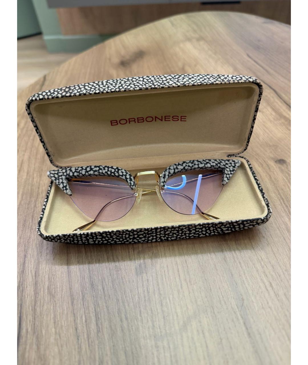 BORBONESE Антрацитовые металлические солнцезащитные очки, фото 5