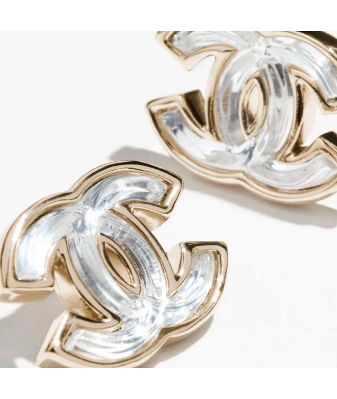 CHANEL Золотые металлические серьги, фото 2