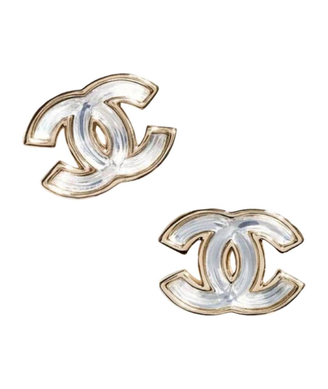 CHANEL Золотые металлические серьги, фото 1
