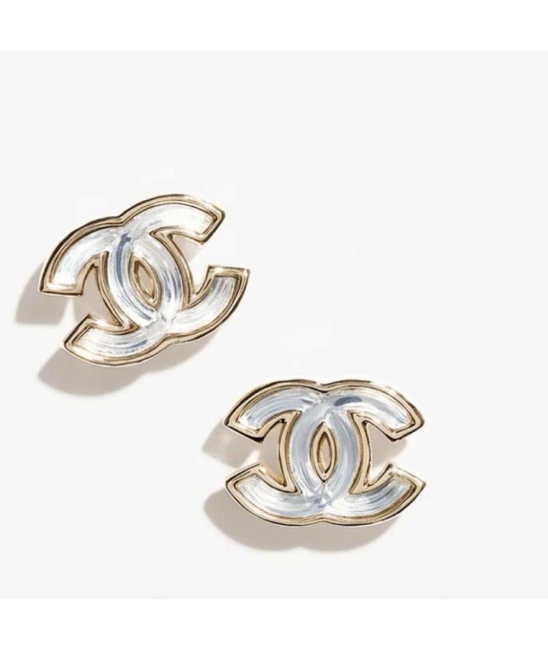 CHANEL Золотые металлические серьги, фото 5