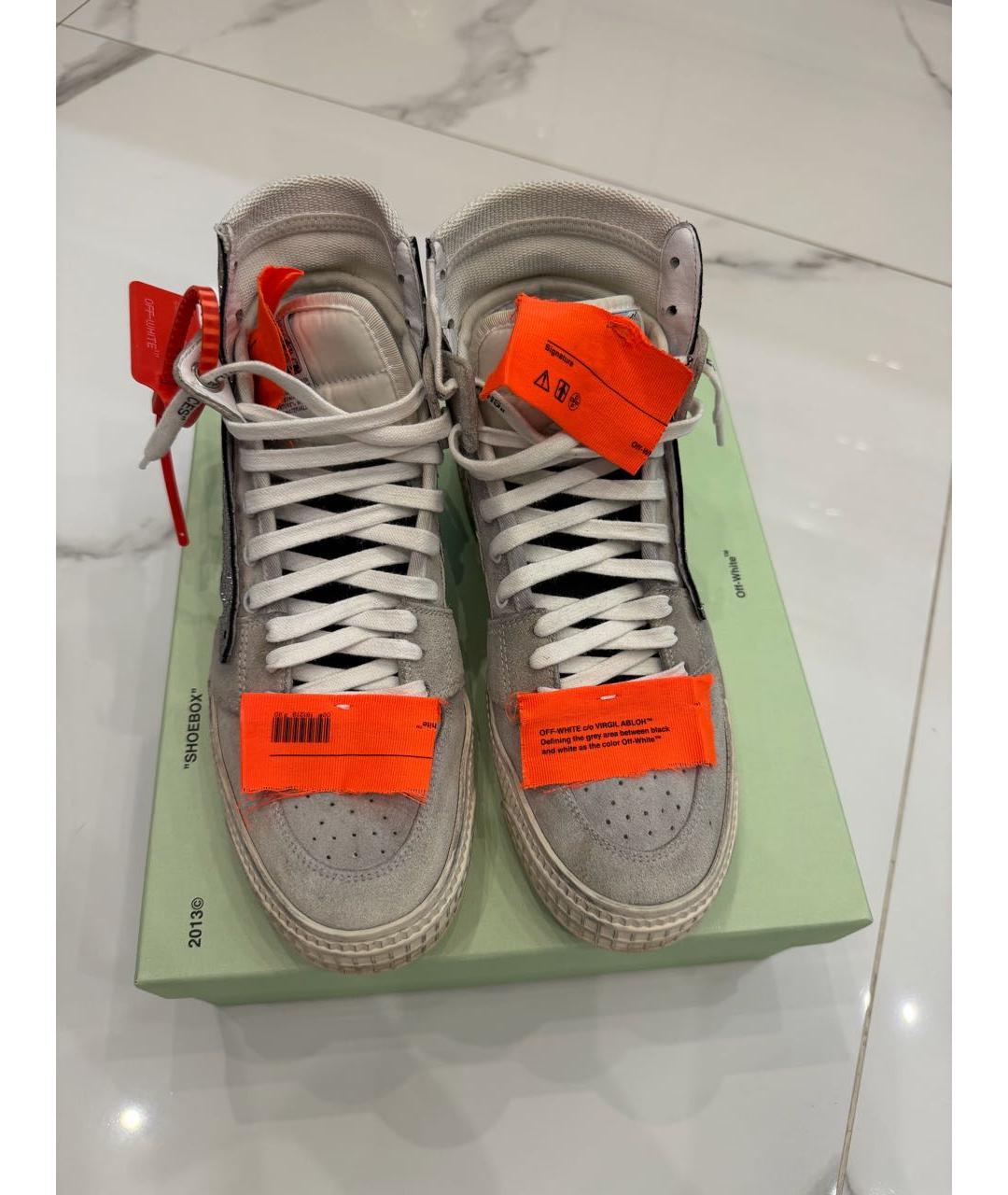 OFF-WHITE Белые замшевые кеды, фото 2