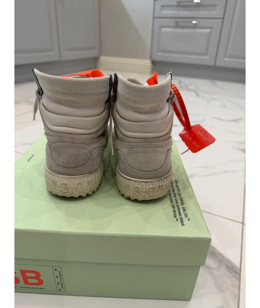 OFF-WHITE Белые замшевые кеды, фото 4