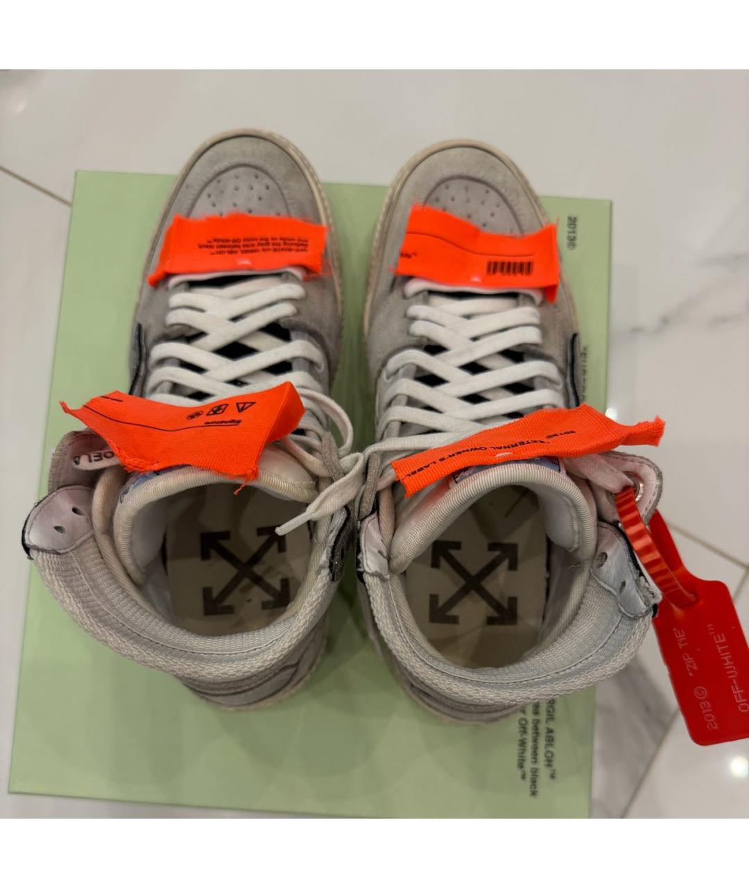 OFF-WHITE Белые замшевые кеды, фото 3