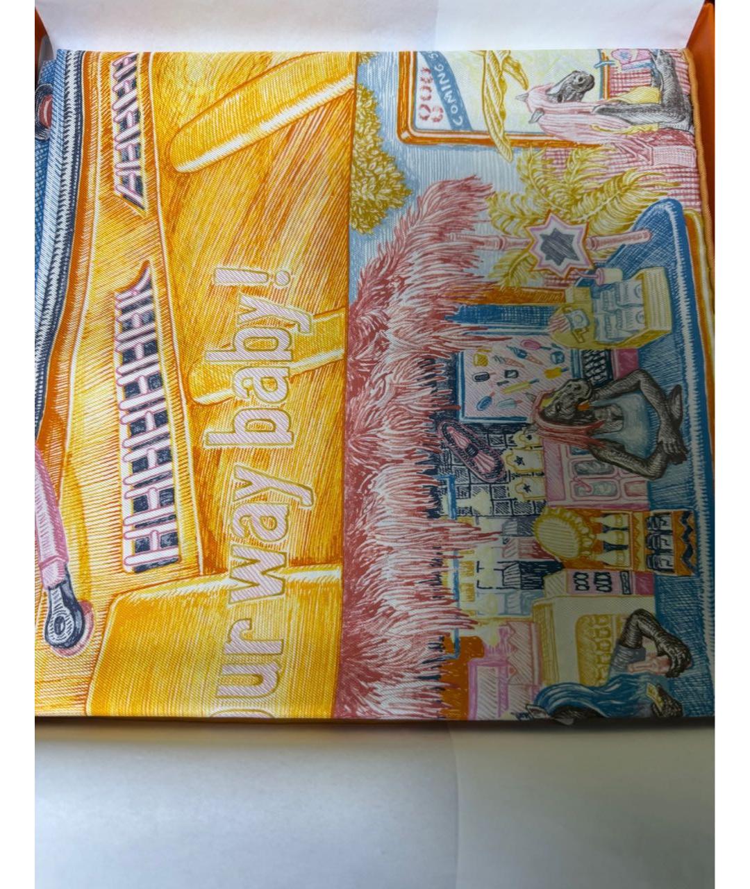 HERMES Мульти шелковый платок, фото 4