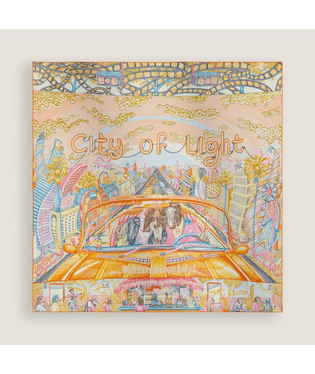 HERMES Мульти шелковый платок, фото 5