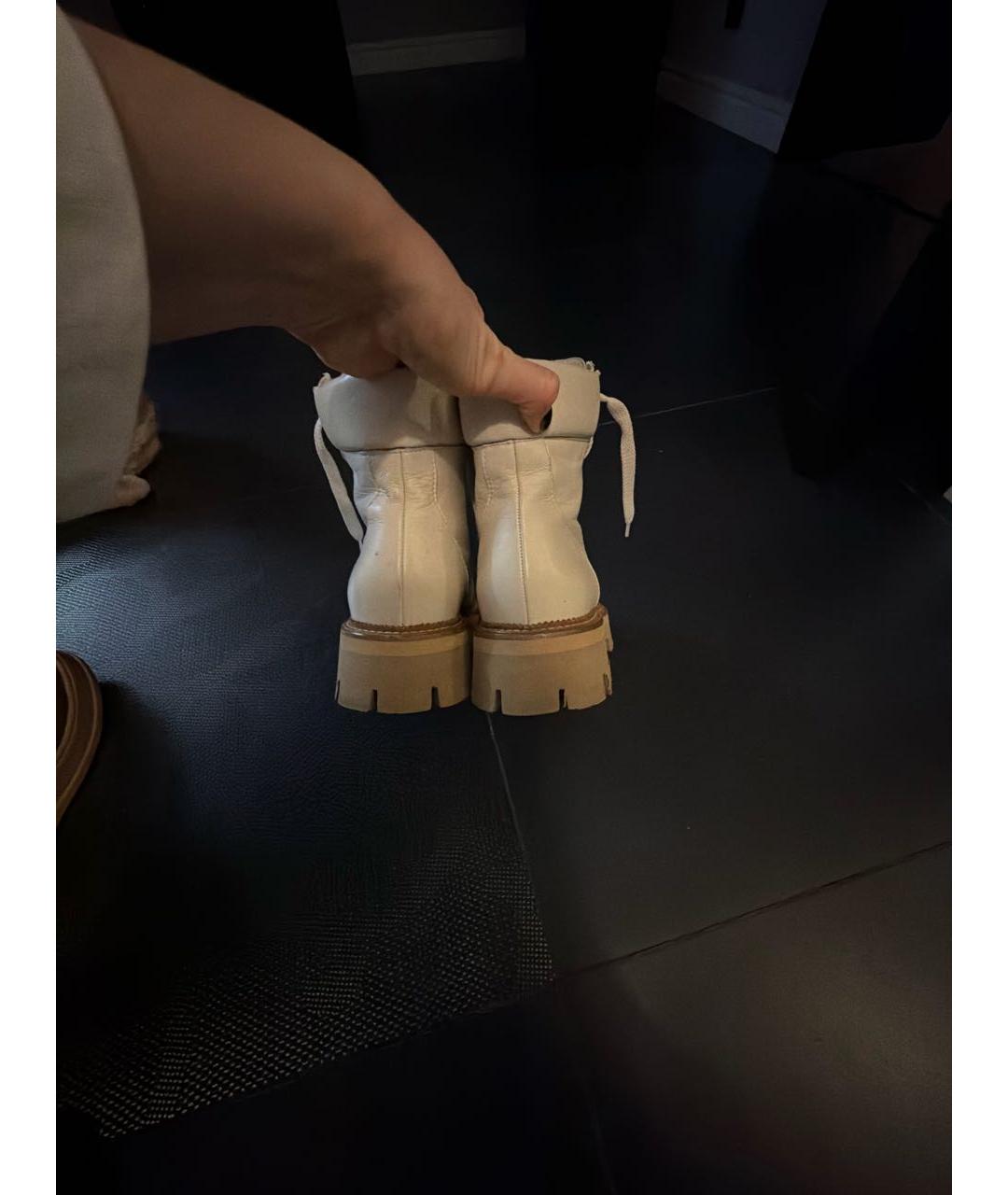 Louise Michail Бежевые кожаные ботинки, фото 4