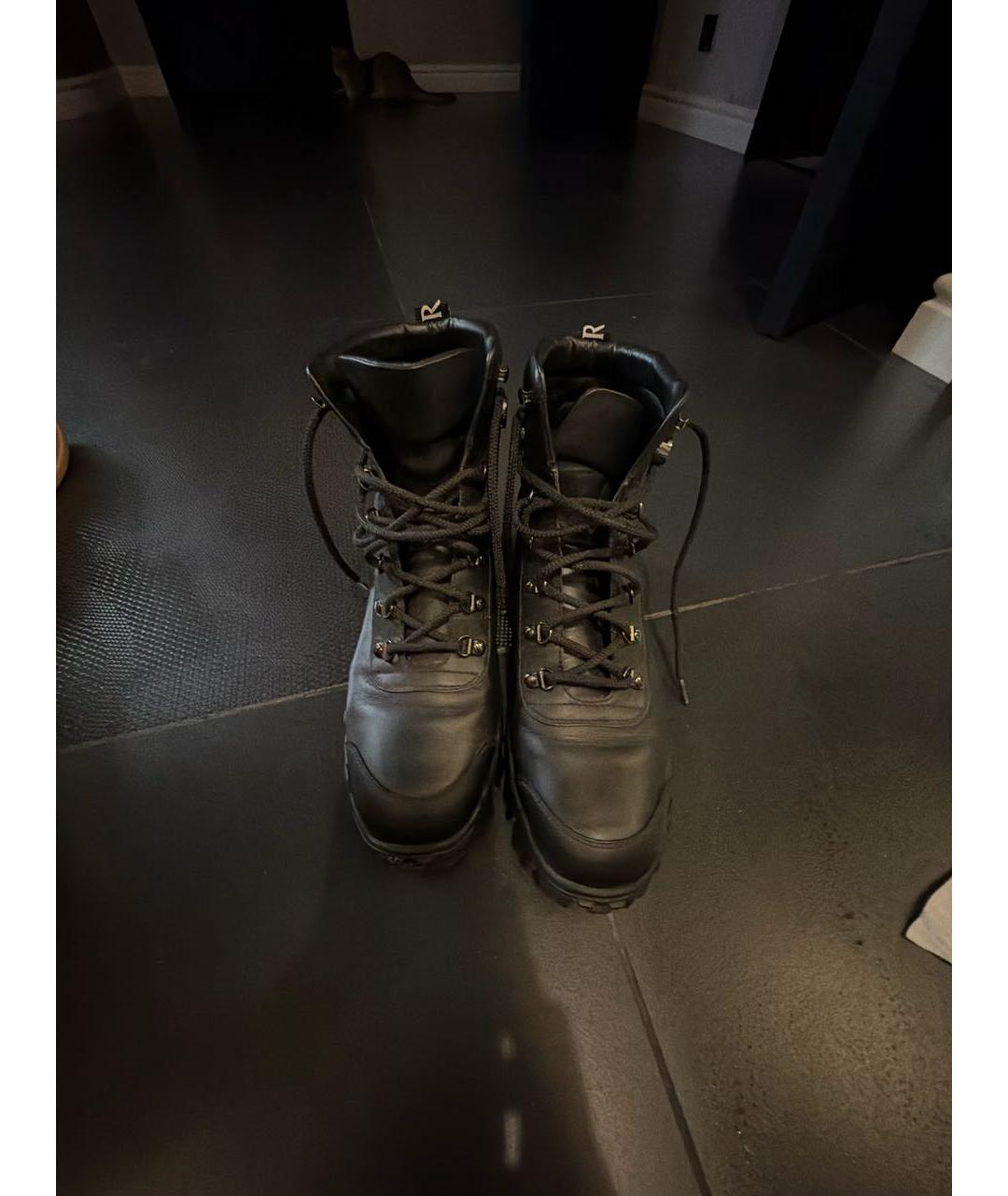 MONCLER Черные кожаные ботинки, фото 2