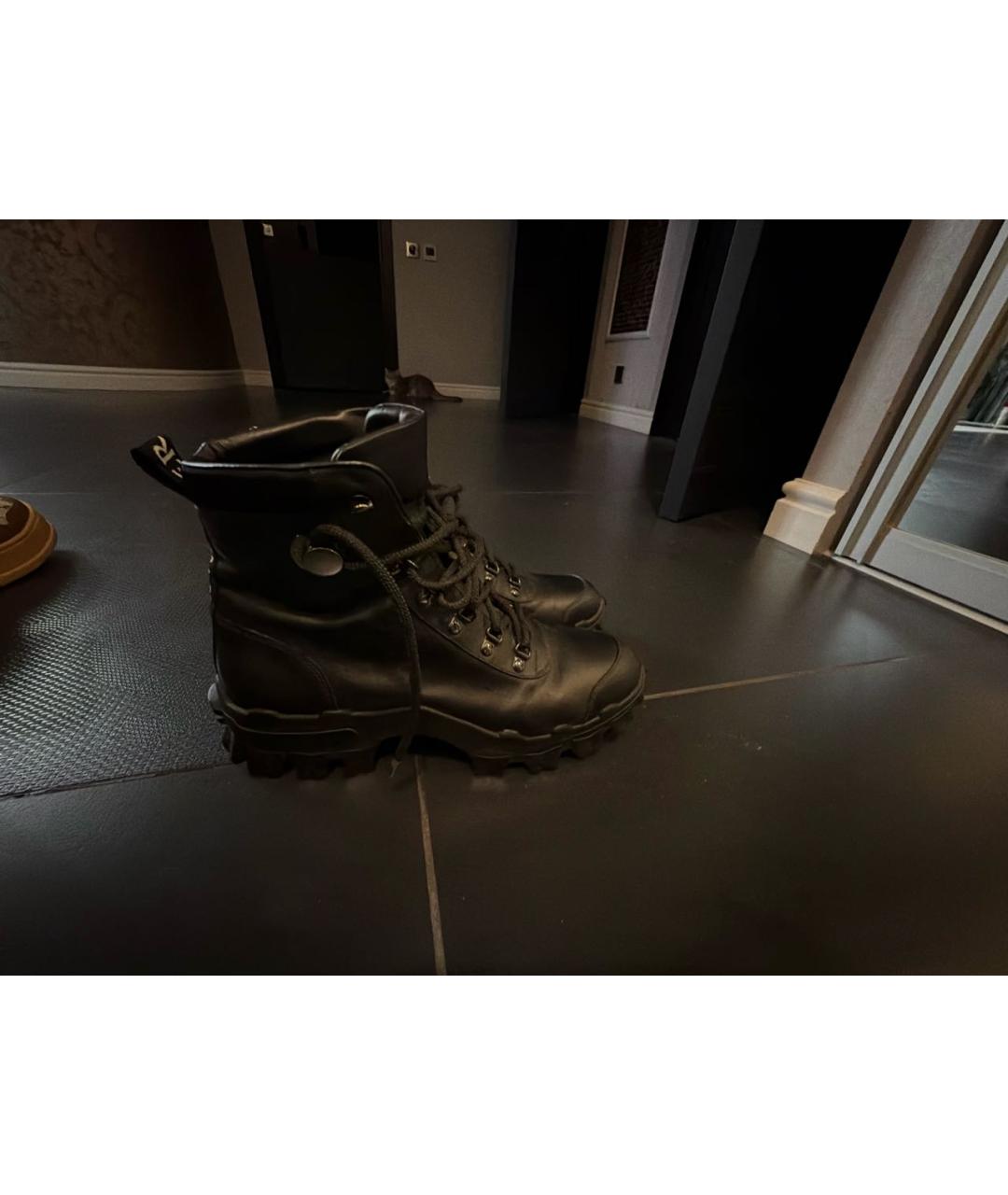 MONCLER Черные кожаные ботинки, фото 5