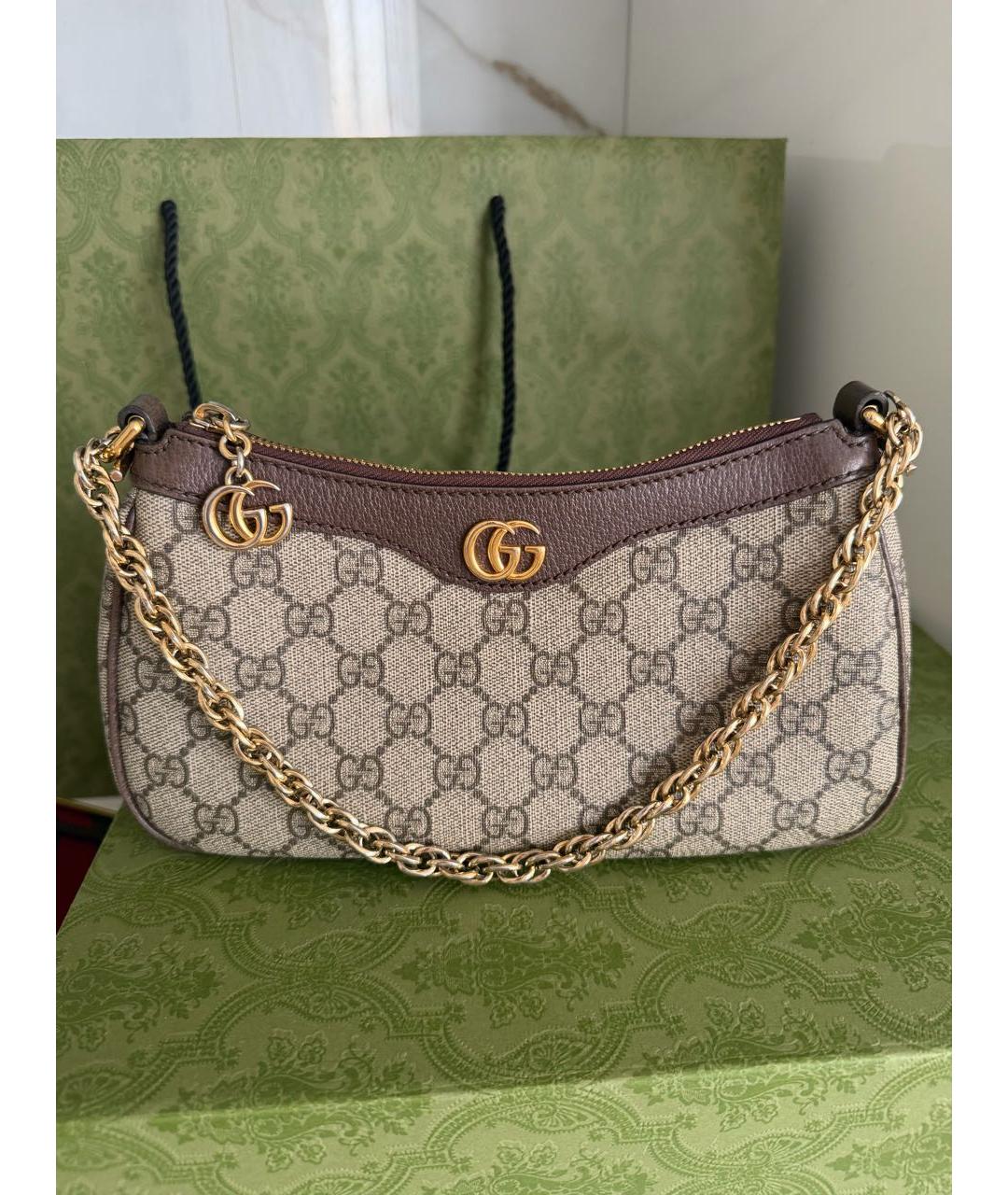 GUCCI Бежевая сумка с короткими ручками, фото 9