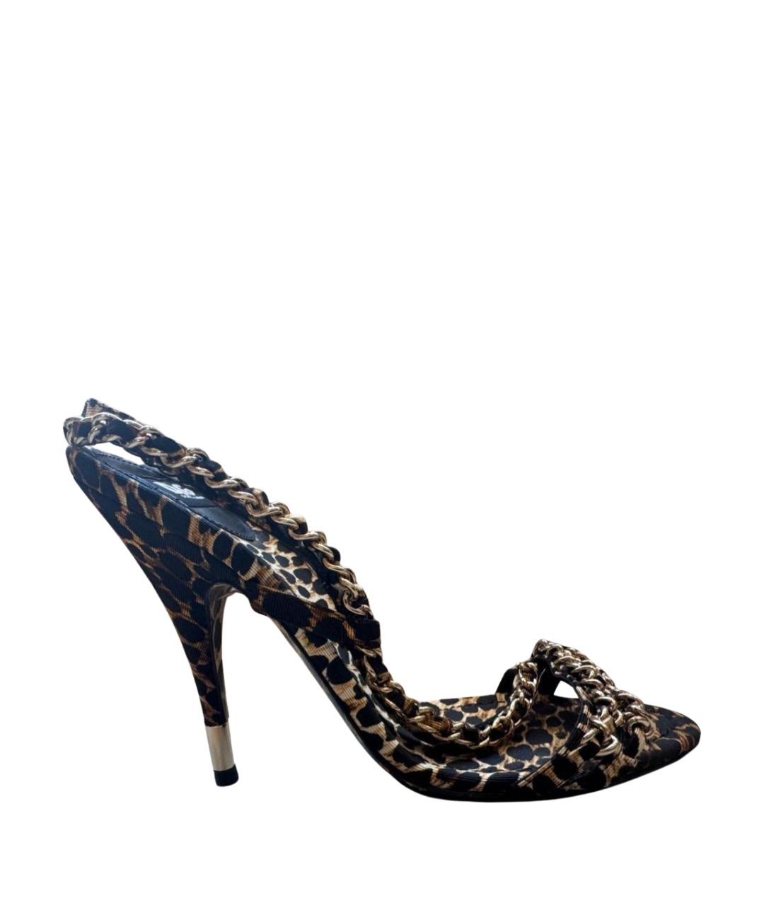 DOLCE&GABBANA Черные текстильные босоножки, фото 1