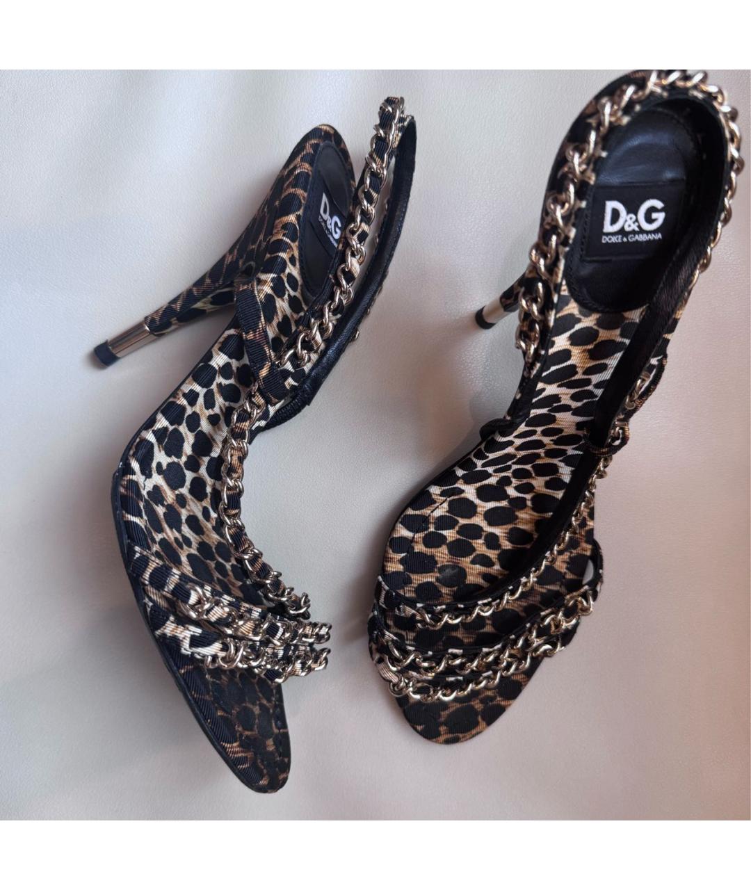 DOLCE&GABBANA Черные текстильные босоножки, фото 2