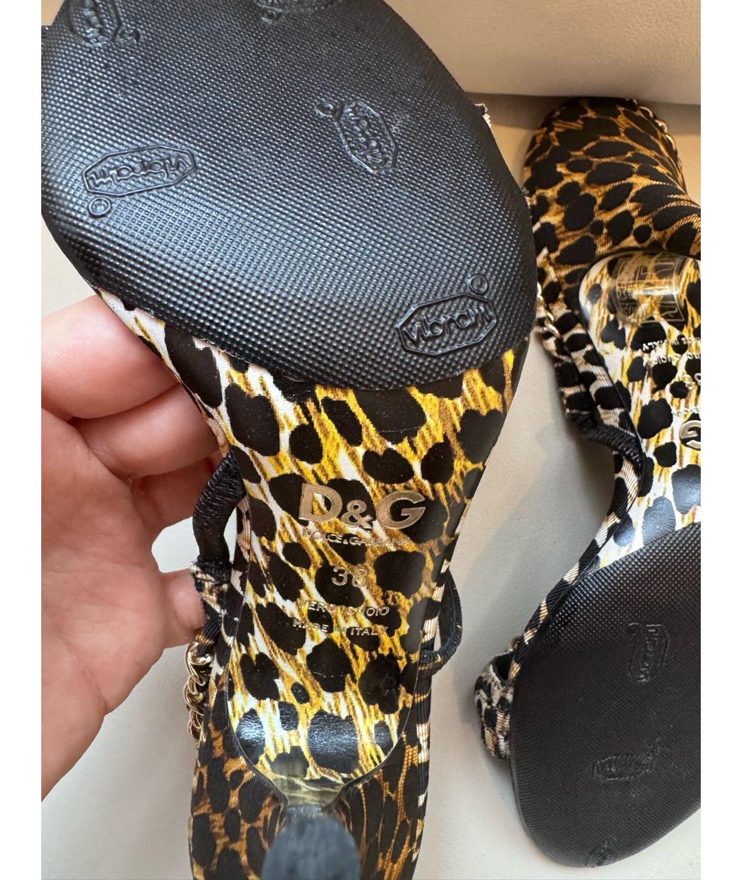 DOLCE&GABBANA Черные текстильные босоножки, фото 7