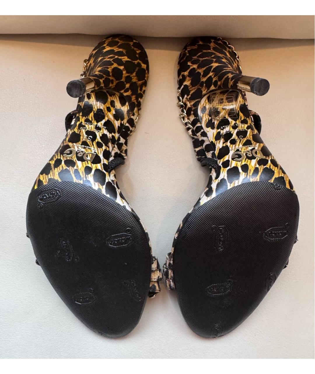 DOLCE&GABBANA Черные текстильные босоножки, фото 5