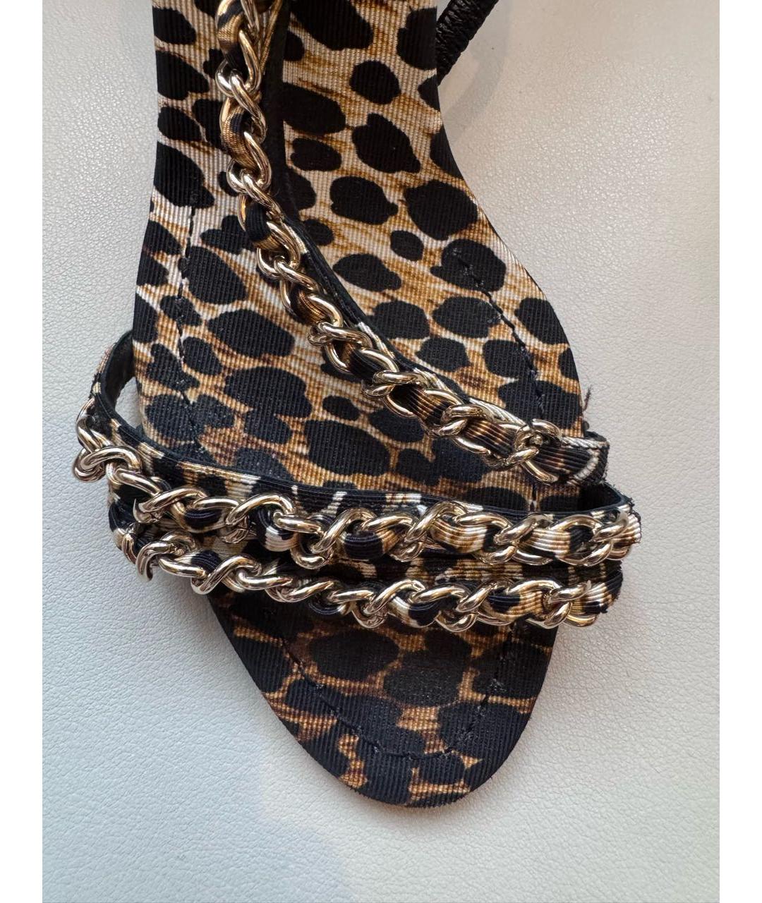 DOLCE&GABBANA Черные текстильные босоножки, фото 3