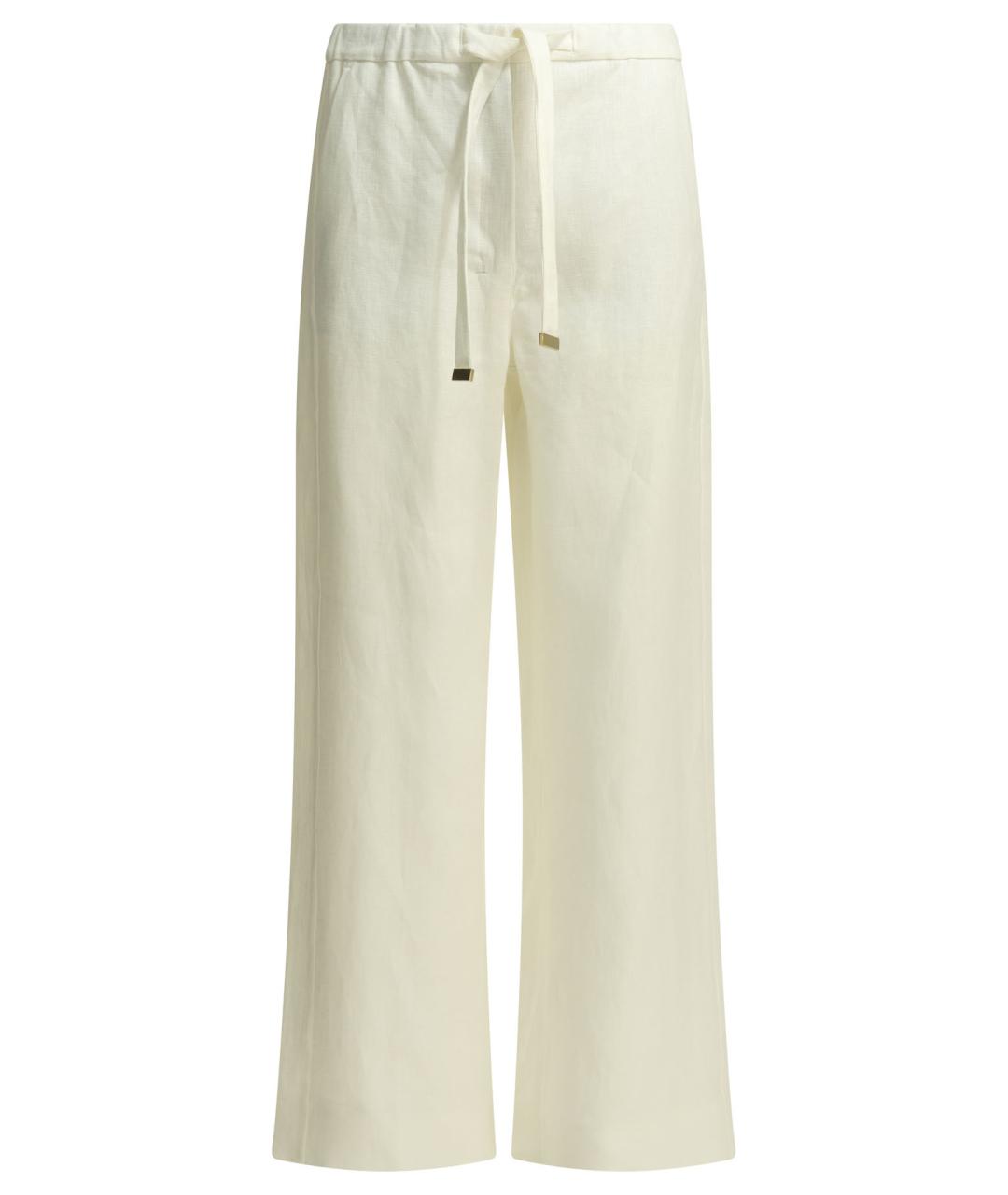 'S MAX MARA Белые льняные прямые брюки, фото 1