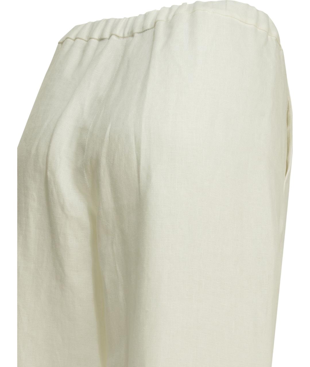 'S MAX MARA Белые льняные прямые брюки, фото 3