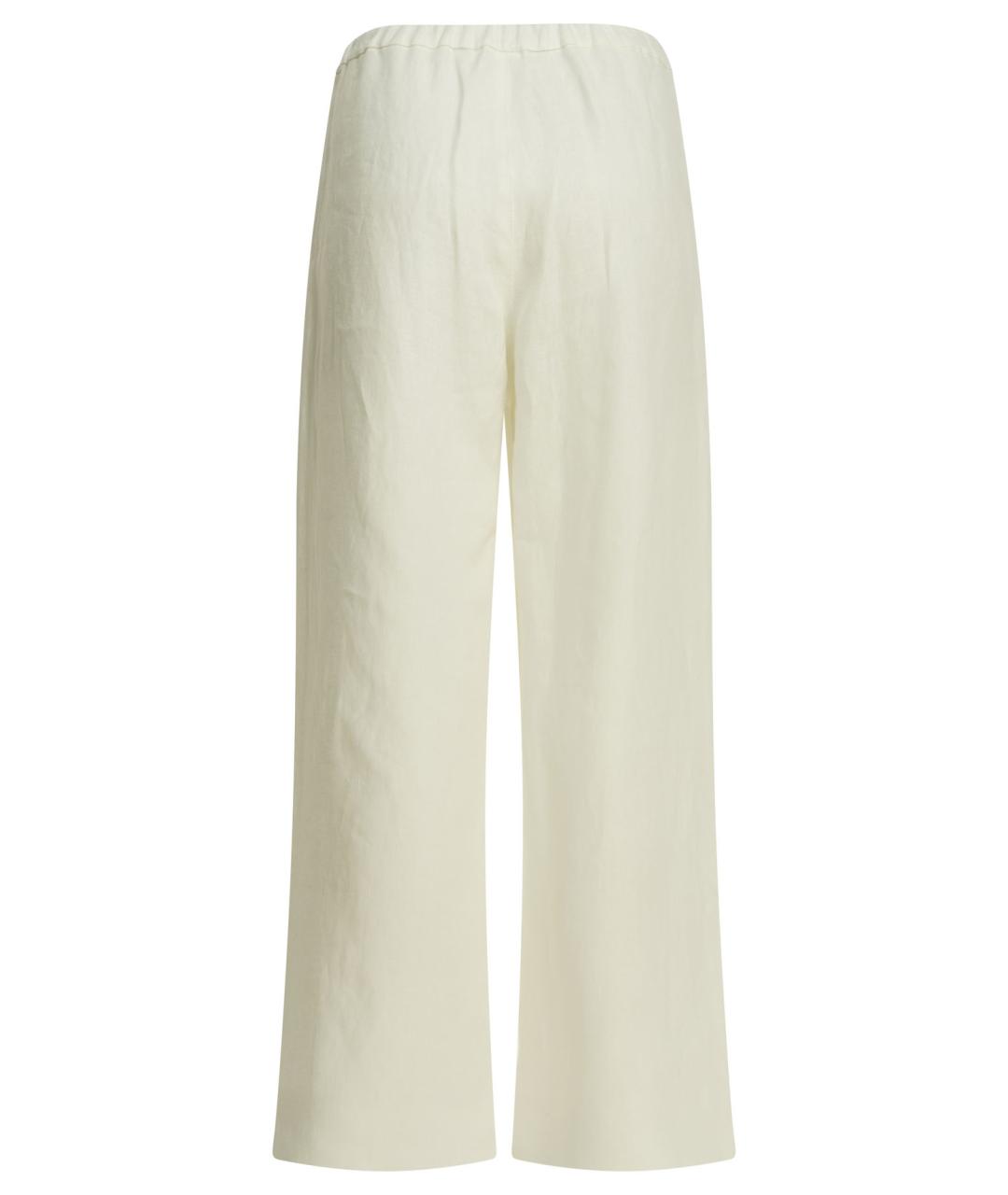 'S MAX MARA Белые льняные прямые брюки, фото 2
