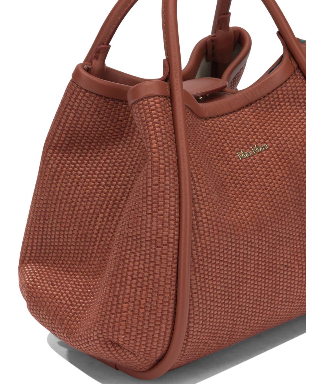 MAX MARA Оранжевая тканевая сумка с короткими ручками, фото 2