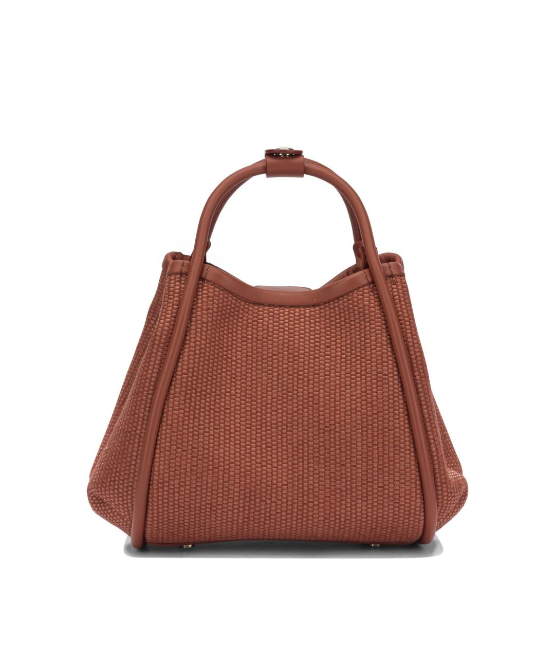 MAX MARA Оранжевая тканевая сумка с короткими ручками, фото 1