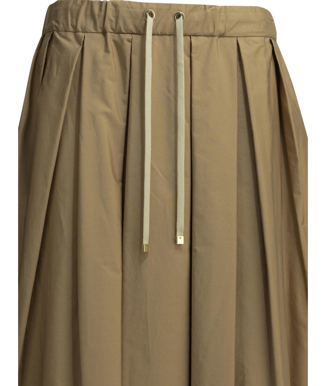 'S MAX MARA Бежевая хлопковая юбка макси, фото 3