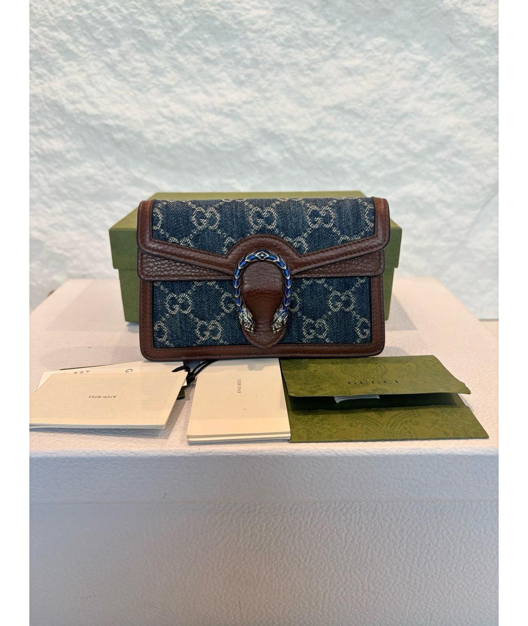 GUCCI Темно-синяя деним сумка через плечо, фото 2