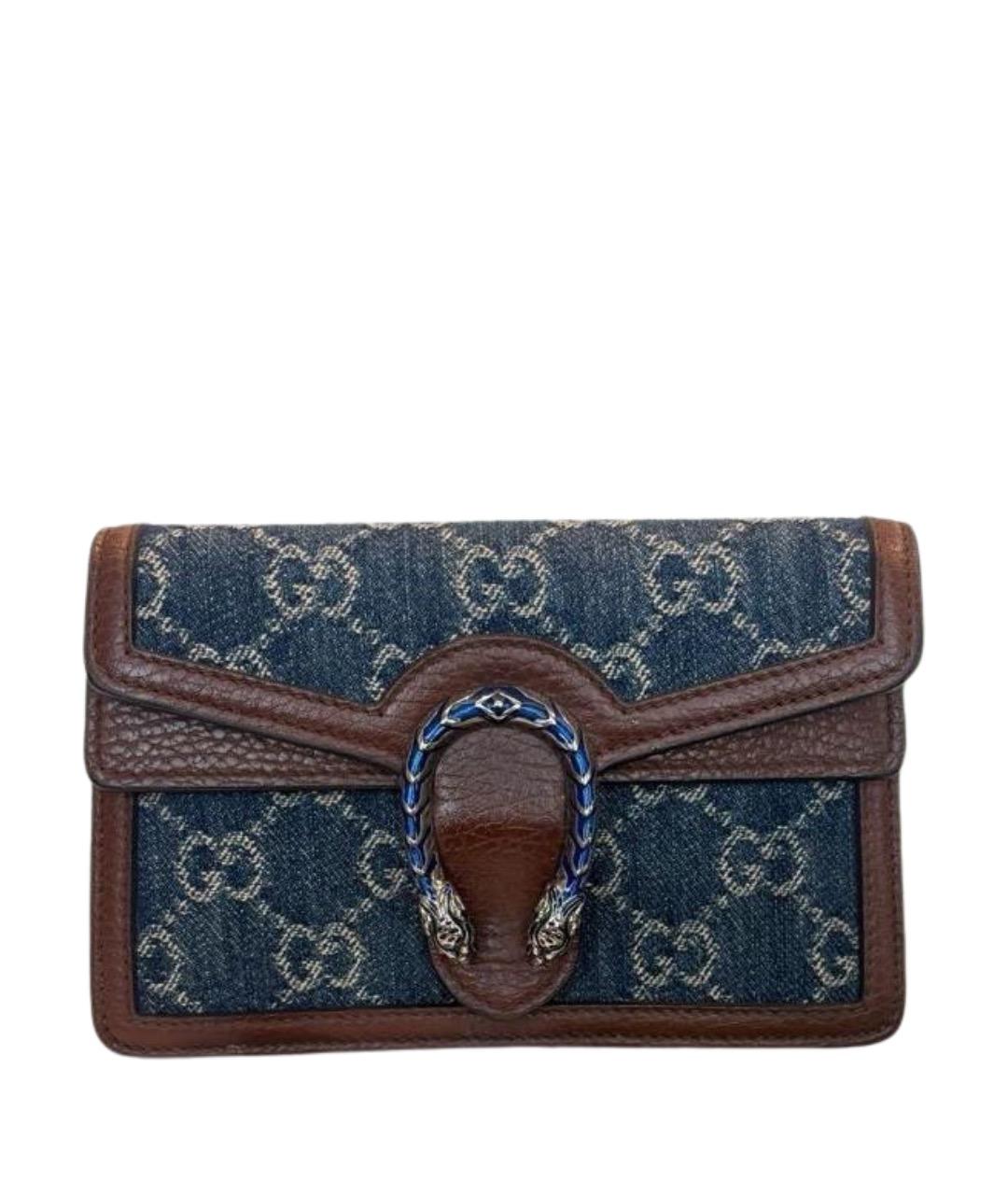 GUCCI Темно-синяя деним сумка через плечо, фото 1