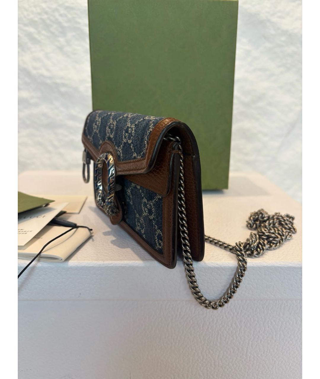 GUCCI Темно-синяя деним сумка через плечо, фото 4