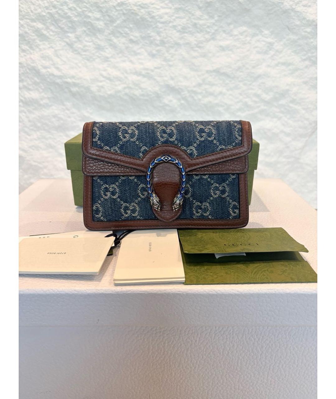 GUCCI Темно-синяя деним сумка через плечо, фото 7