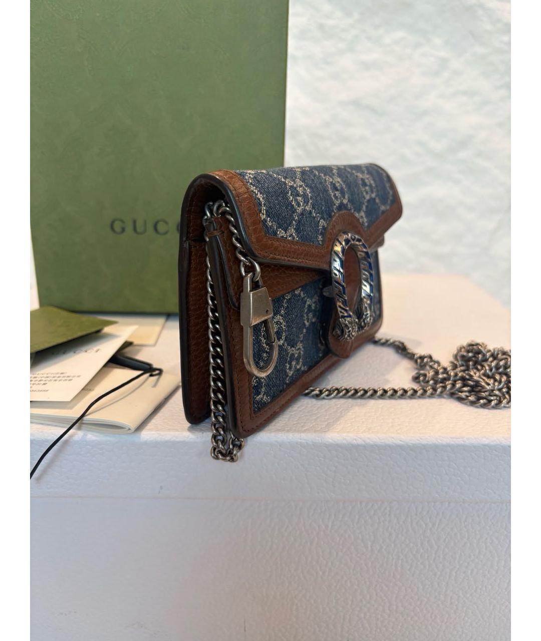 GUCCI Темно-синяя деним сумка через плечо, фото 3