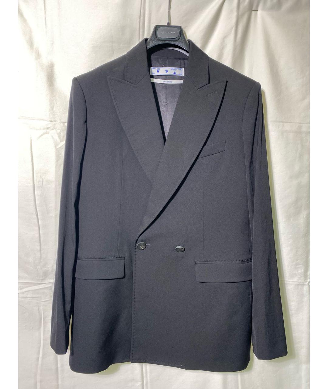 OFF-WHITE Черный шерстяной пиджак, фото 9