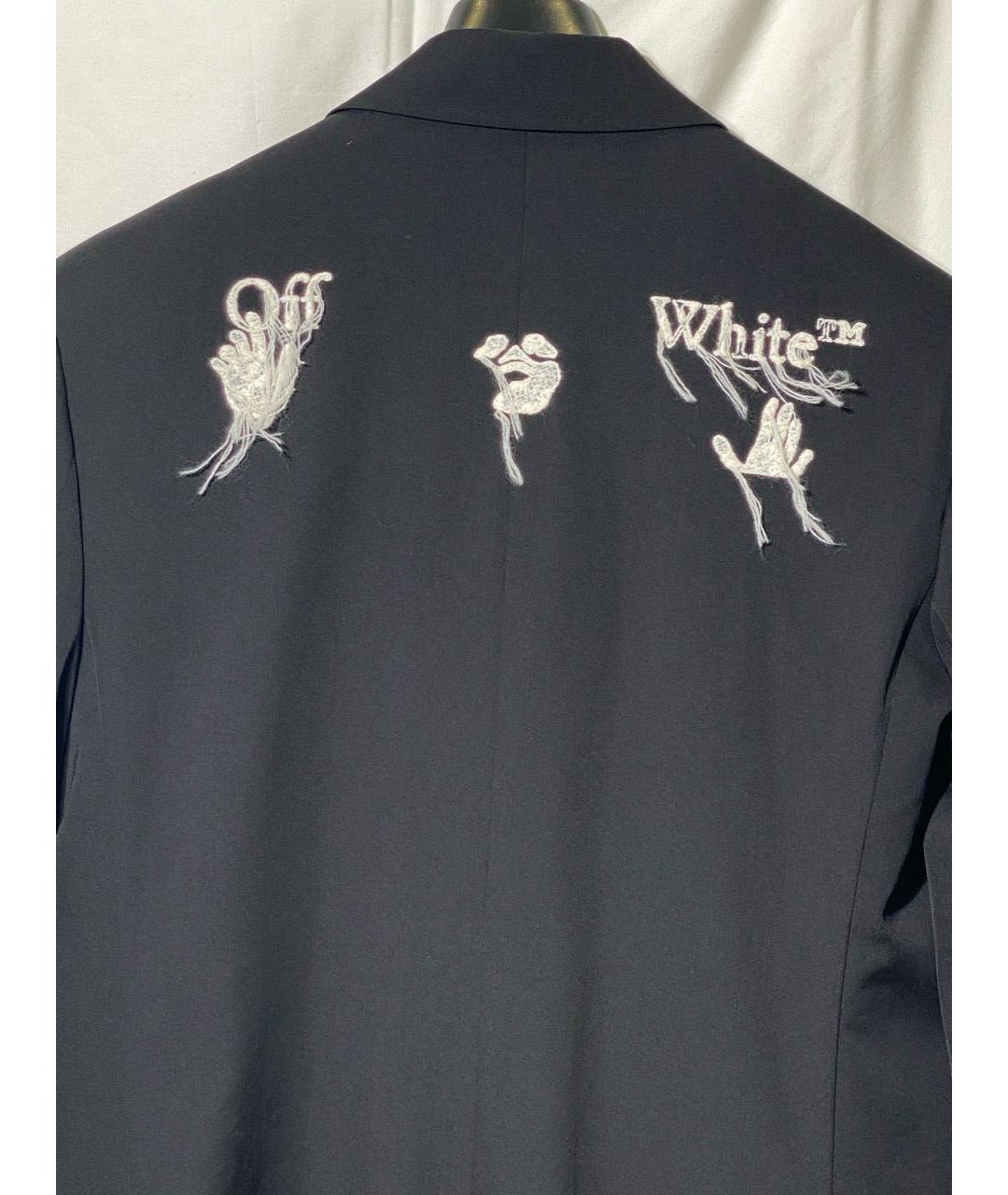 OFF-WHITE Черный шерстяной пиджак, фото 5