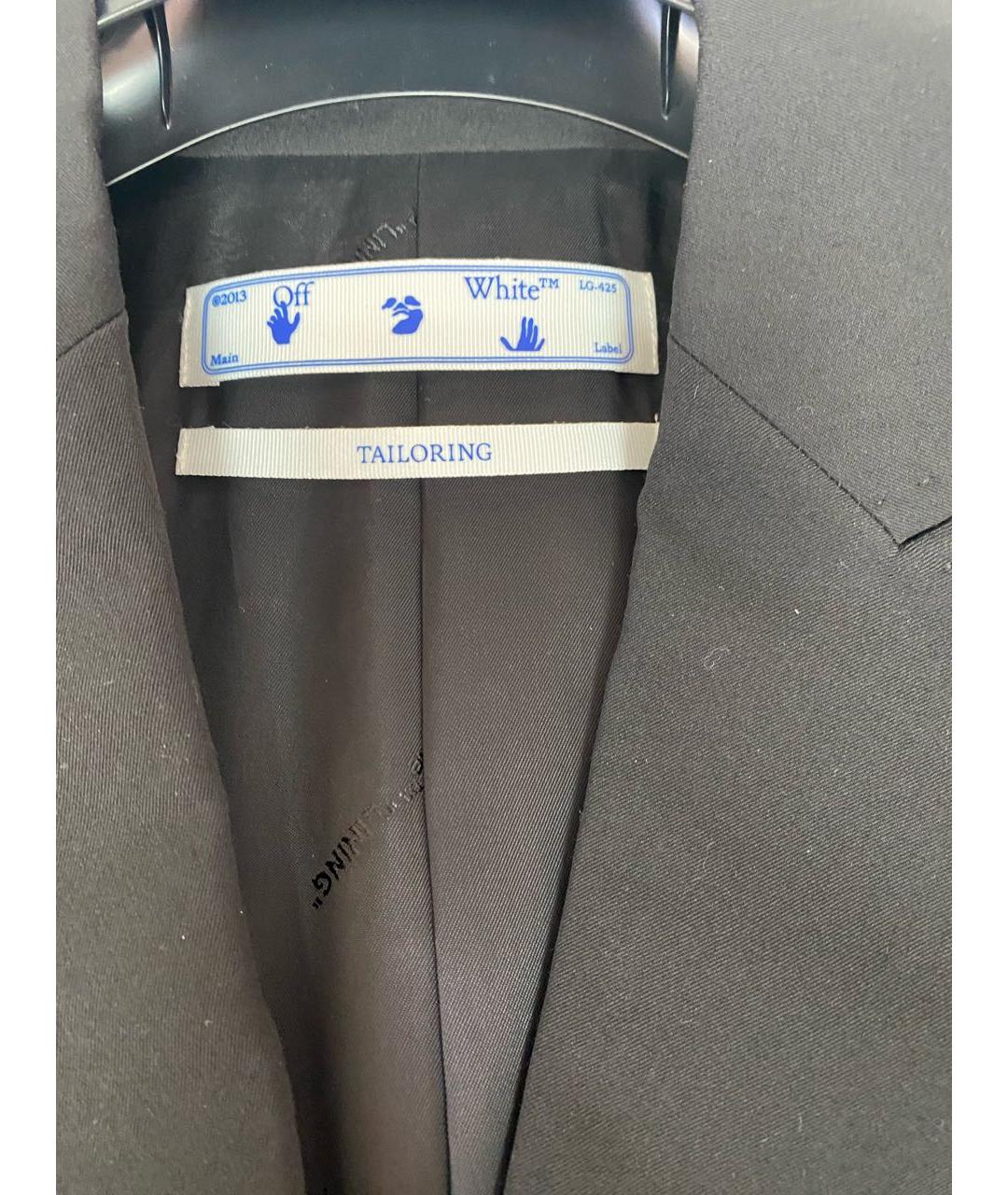 OFF-WHITE Черный шерстяной пиджак, фото 3