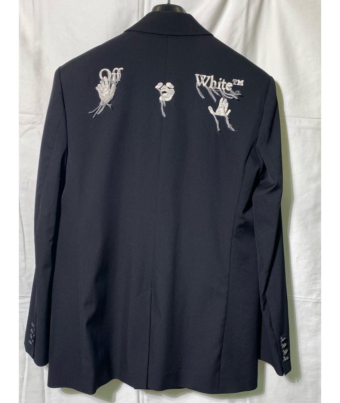 OFF-WHITE Черный шерстяной пиджак, фото 2