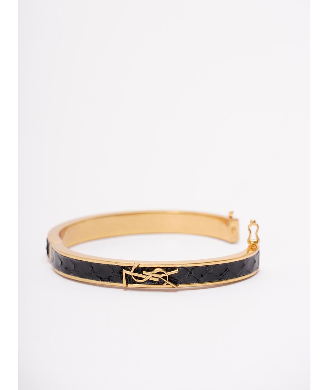 SAINT LAURENT Золотой латунный браслет, фото 2