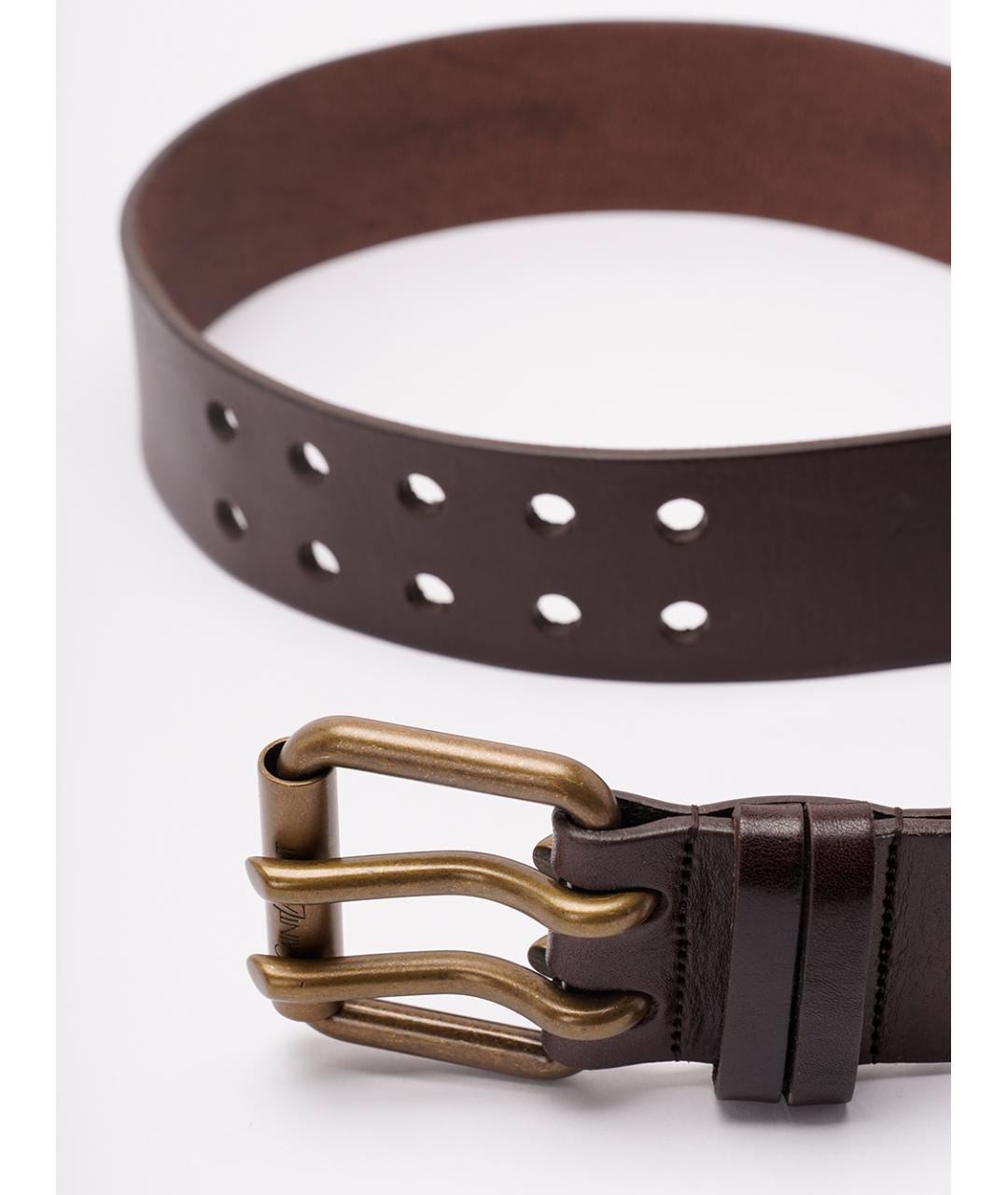 SAINT LAURENT Коричневый кожаный ремень, фото 2