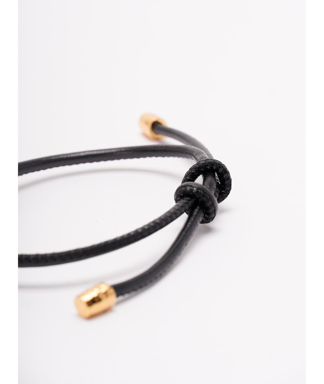SAINT LAURENT Черный кожаный браслет, фото 5